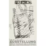 Cartel de anuncio para el arte que se exhiben en Alemania